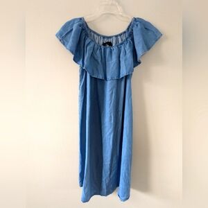Off-Shoulder Blue Women’s Dress
